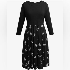 Black Floral Maternity/Nursing Dress